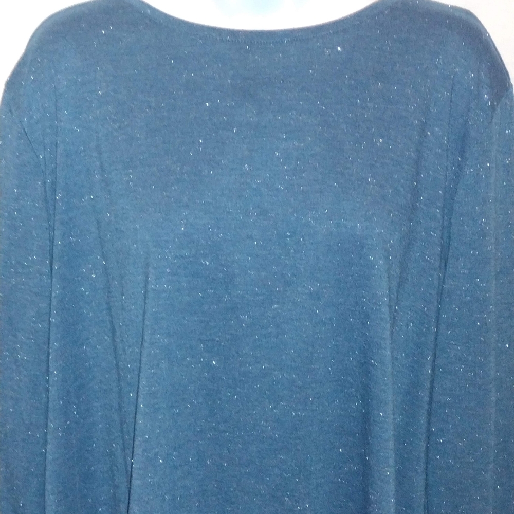 Lane Bryant Size 18/20.  Blue metallic -tee shirt Long sleeve